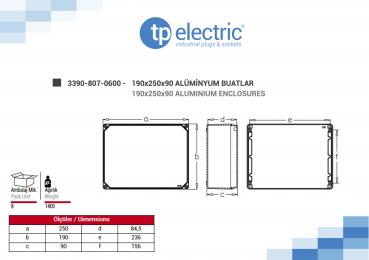 Preview: Aluminium-Gehäuse 190x250x90mm